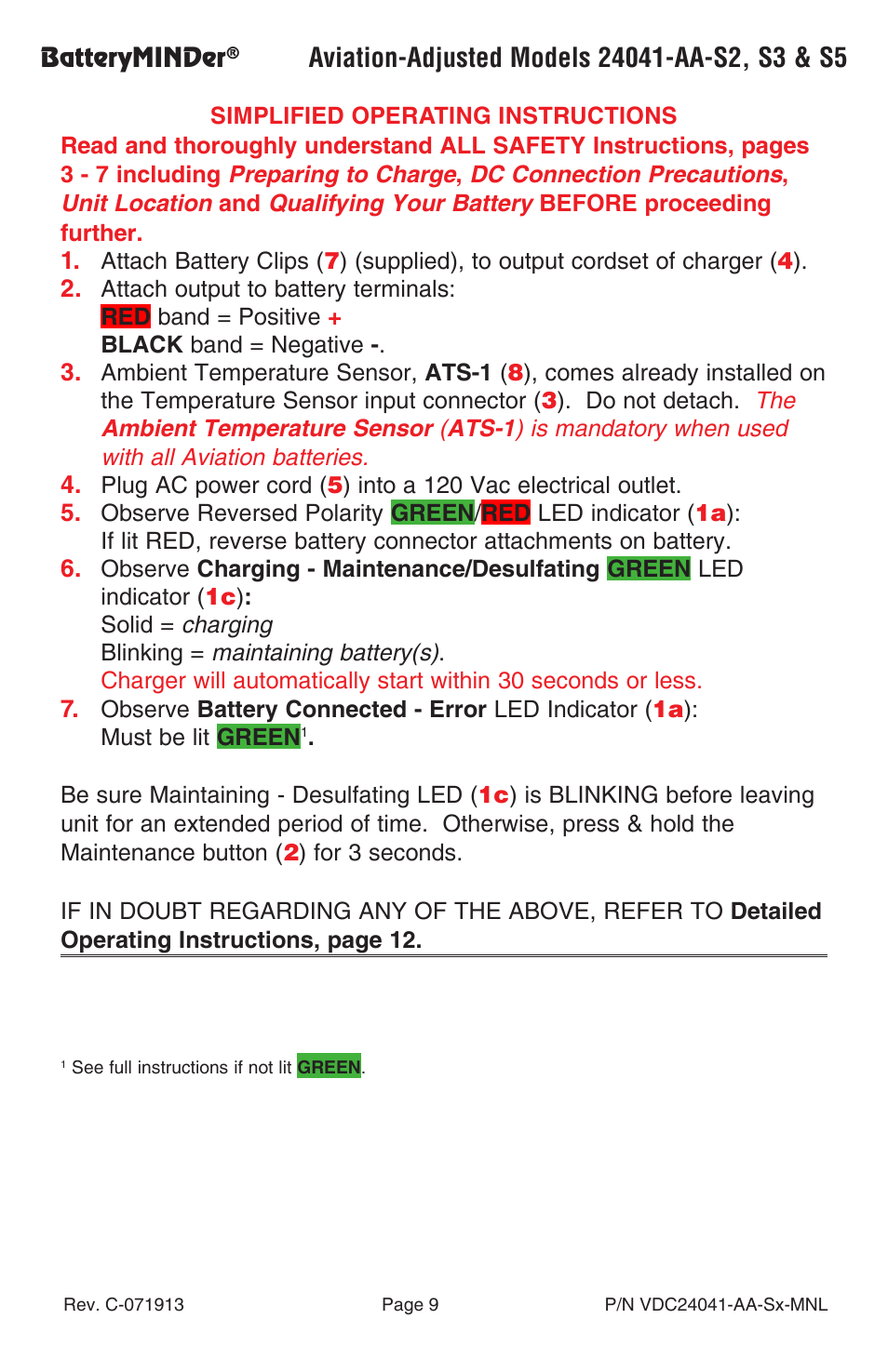 BatteryMINDer 24041-AA-Series User Manual | Page 9 / 24