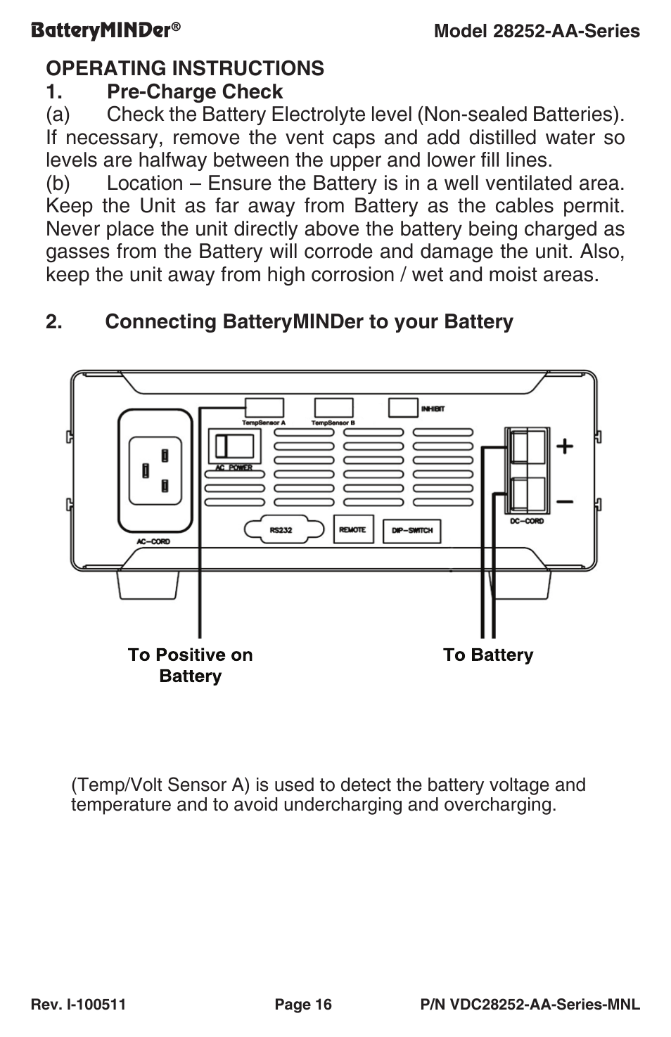 BatteryMINDer 28252-AA-Series User Manual | Page 16 / 36