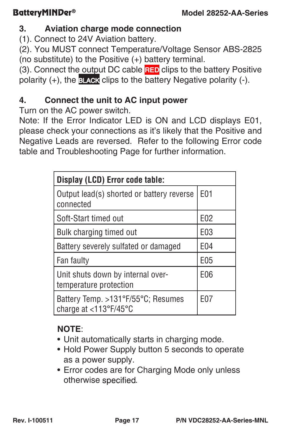 BatteryMINDer 28252-AA-Series User Manual | Page 17 / 36