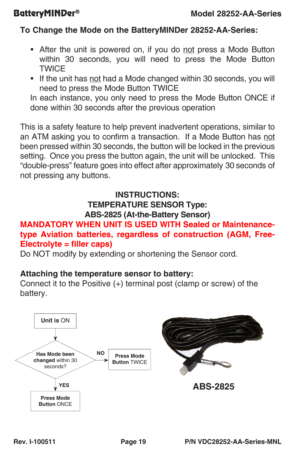 Abs-2825 | BatteryMINDer 28252-AA-Series User Manual | Page 19 / 36