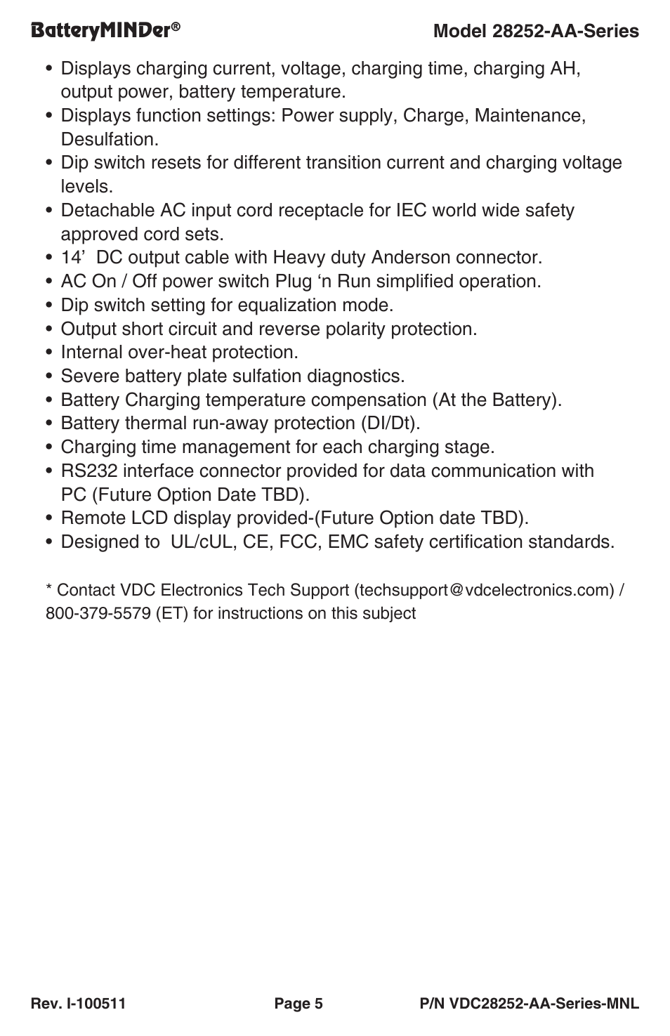 BatteryMINDer 28252-AA-Series User Manual | Page 5 / 36