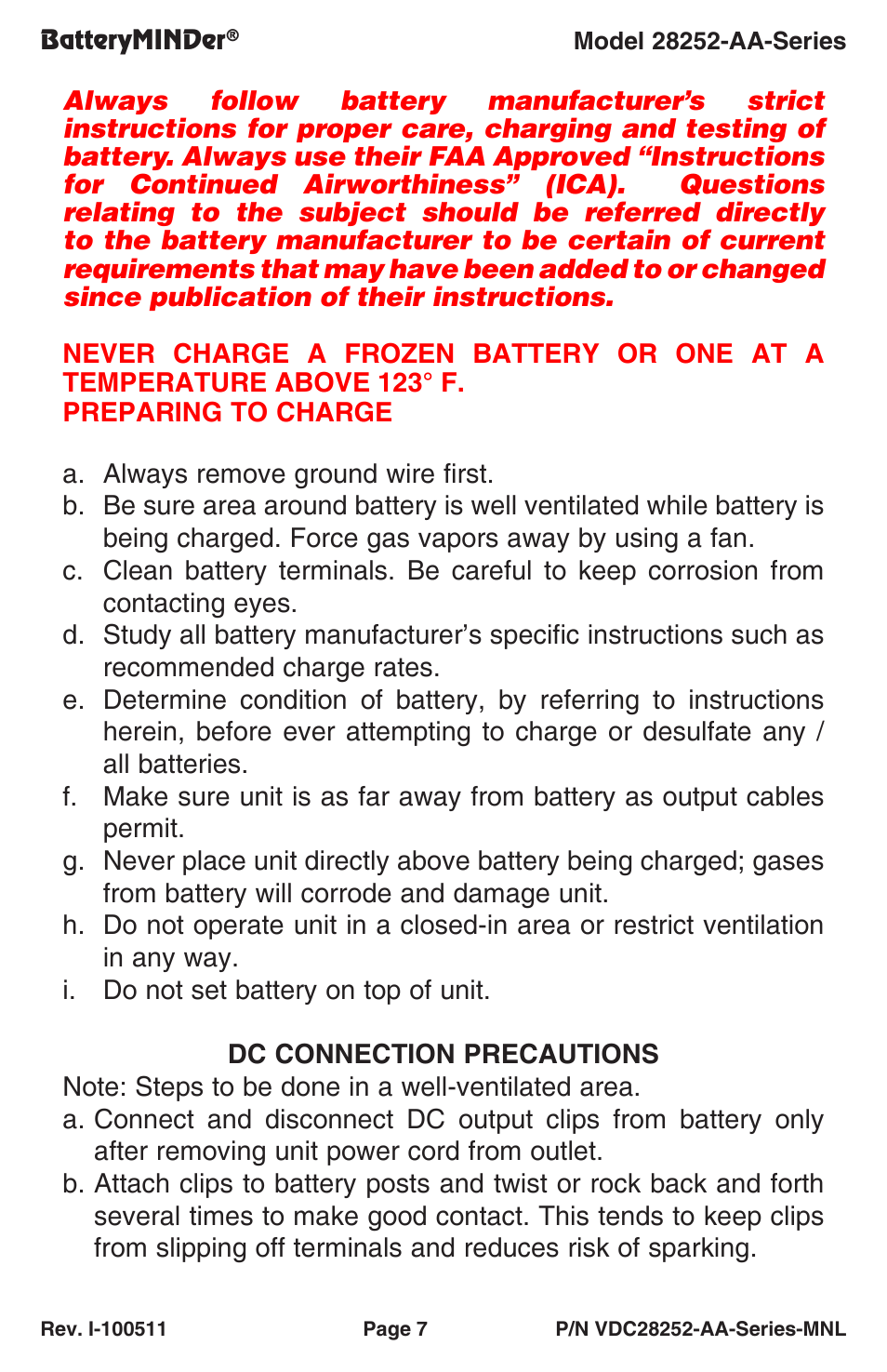 BatteryMINDer 28252-AA-Series User Manual | Page 7 / 36