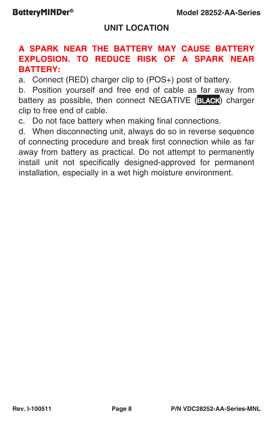 BatteryMINDer 28252-AA-Series User Manual | Page 8 / 36