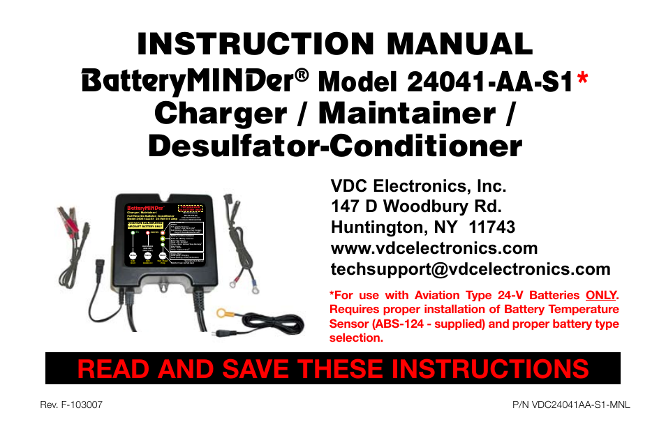 BatteryMINDer 24041-AA-S1 User Manual | 36 pages