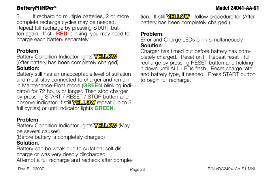 BatteryMINDer 24041-AA-S1 User Manual | Page 28 / 36