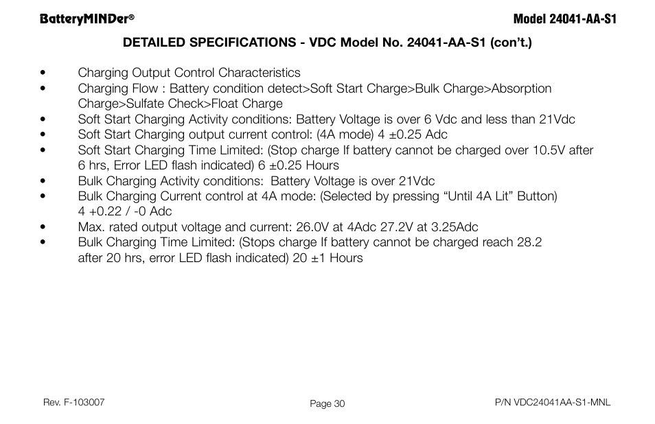 BatteryMINDer 24041-AA-S1 User Manual | Page 30 / 36