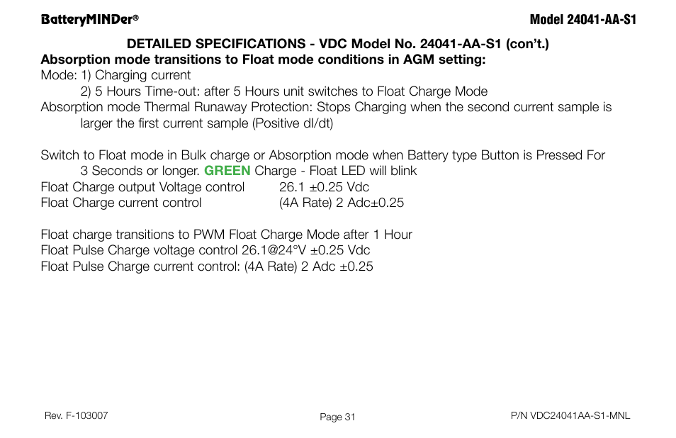 BatteryMINDer 24041-AA-S1 User Manual | Page 31 / 36