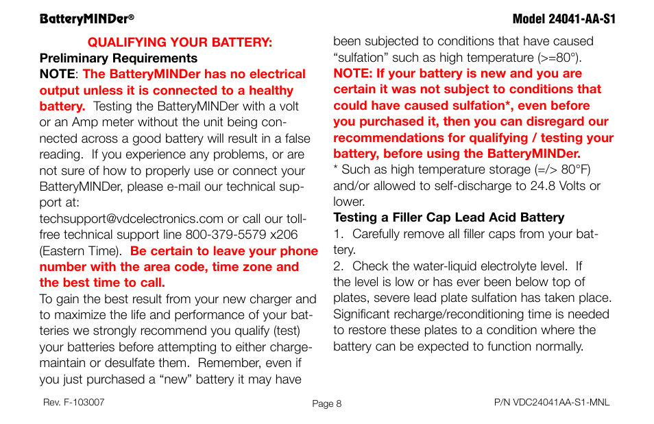 BatteryMINDer 24041-AA-S1 User Manual | Page 8 / 36