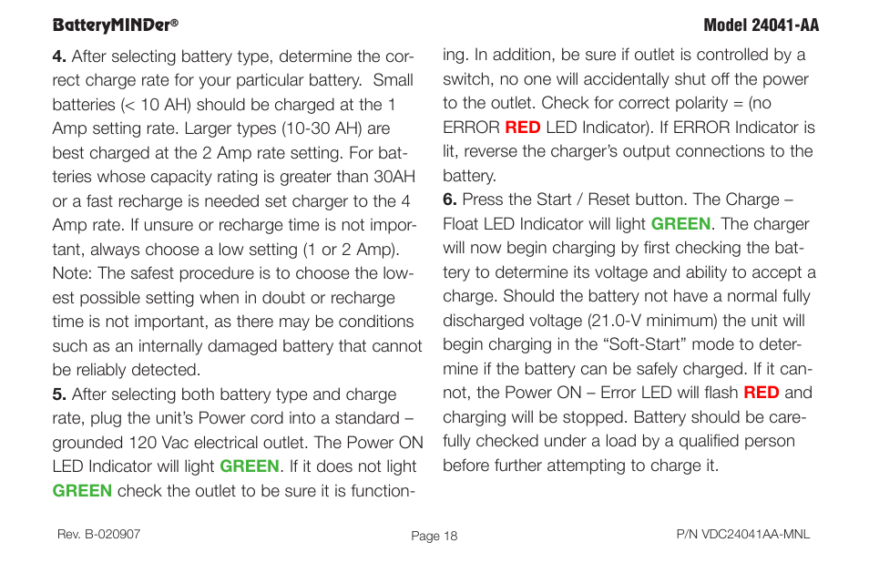 BatteryMINDer 24041-AA User Manual | Page 18 / 36