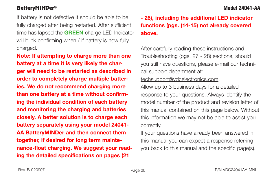 BatteryMINDer 24041-AA User Manual | Page 20 / 36