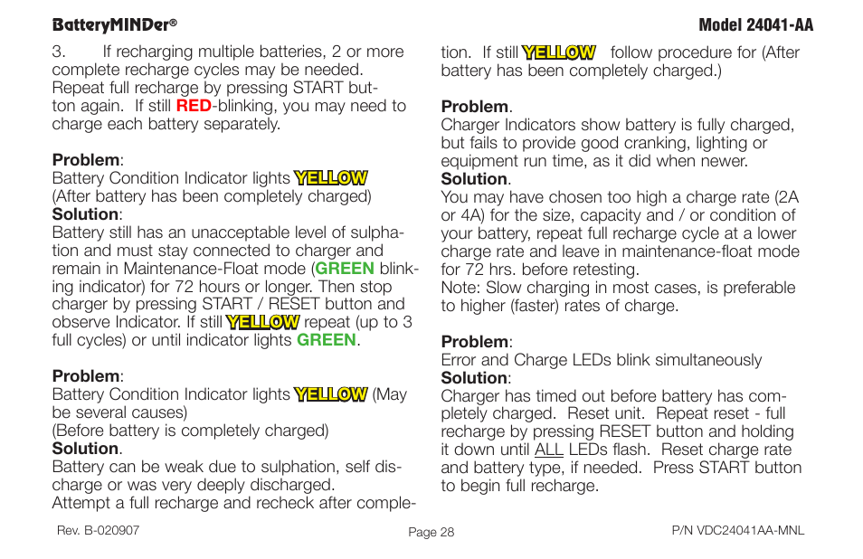BatteryMINDer 24041-AA User Manual | Page 28 / 36