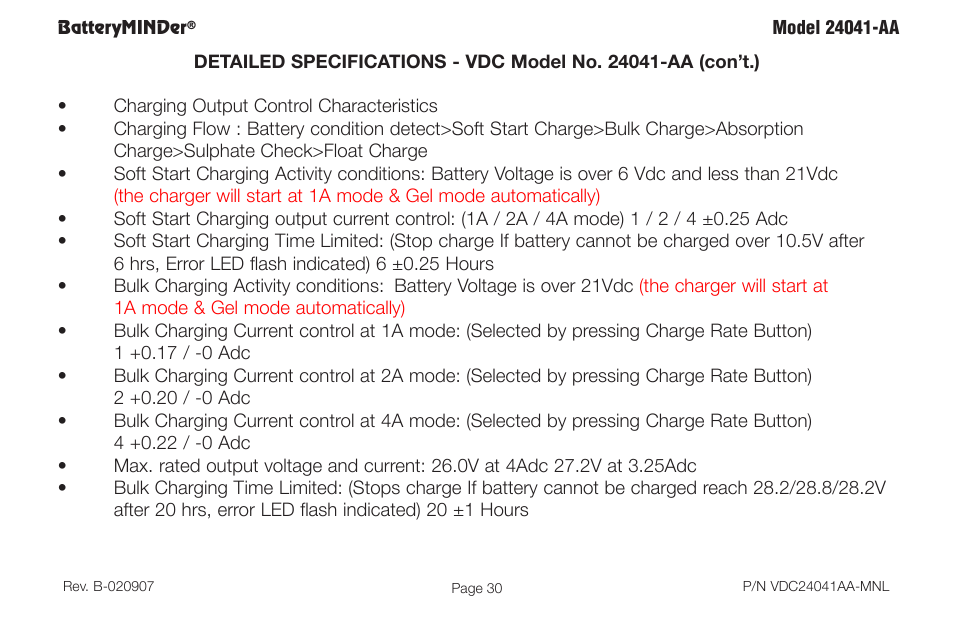 BatteryMINDer 24041-AA User Manual | Page 30 / 36