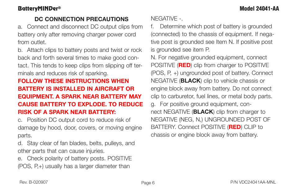 BatteryMINDer 24041-AA User Manual | Page 6 / 36