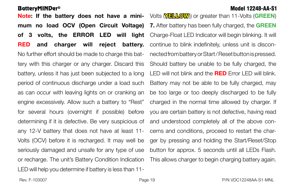 BatteryMINDer 12248-AA-S1 User Manual | Page 19 / 36