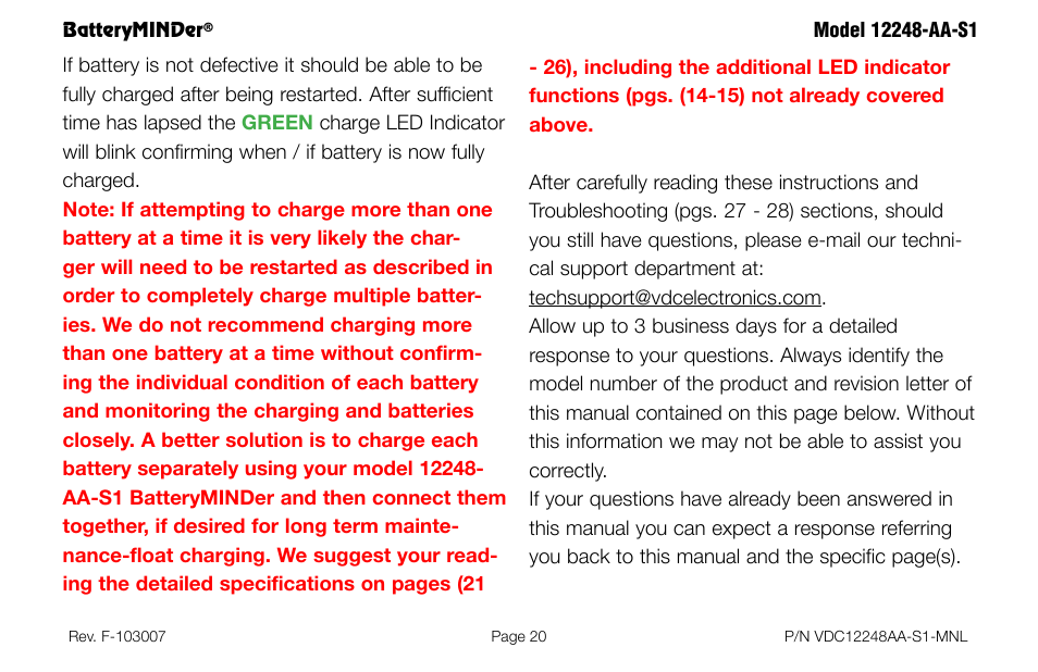 BatteryMINDer 12248-AA-S1 User Manual | Page 20 / 36