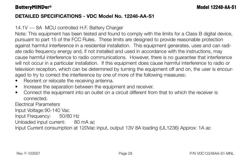 BatteryMINDer 12248-AA-S1 User Manual | Page 29 / 36