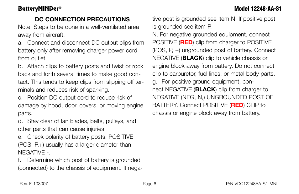 BatteryMINDer 12248-AA-S1 User Manual | Page 6 / 36