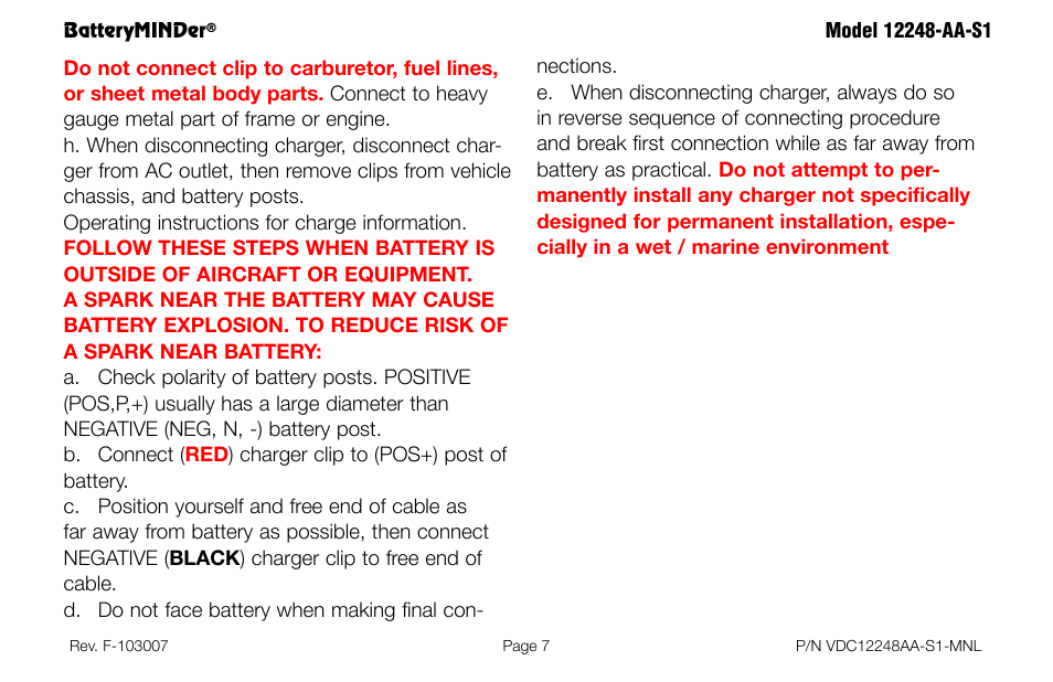 BatteryMINDer 12248-AA-S1 User Manual | Page 7 / 36