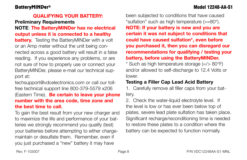 BatteryMINDer 12248-AA-S1 User Manual | Page 8 / 36