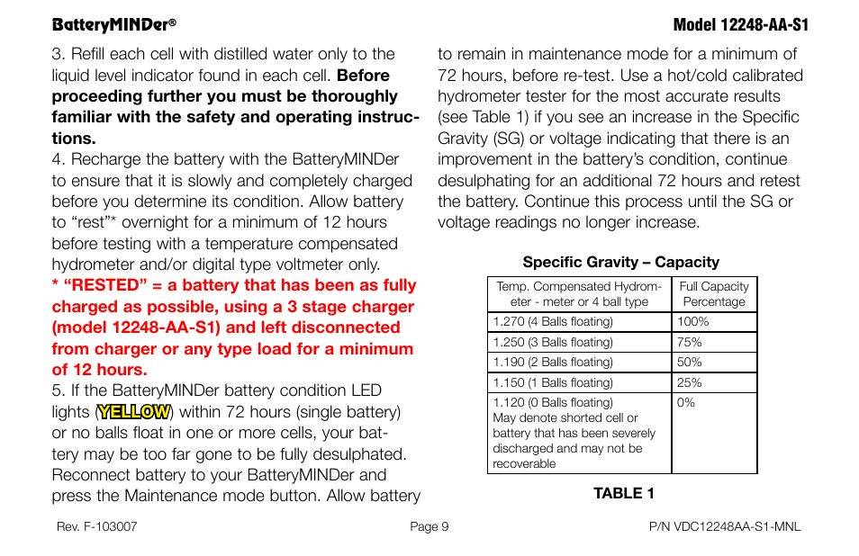 BatteryMINDer 12248-AA-S1 User Manual | Page 9 / 36
