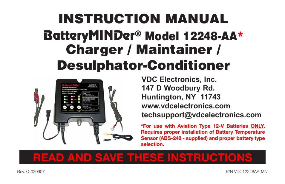BatteryMINDer 12248-AA User Manual | 36 pages