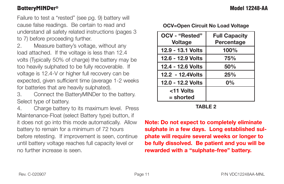 BatteryMINDer 12248-AA User Manual | Page 11 / 36