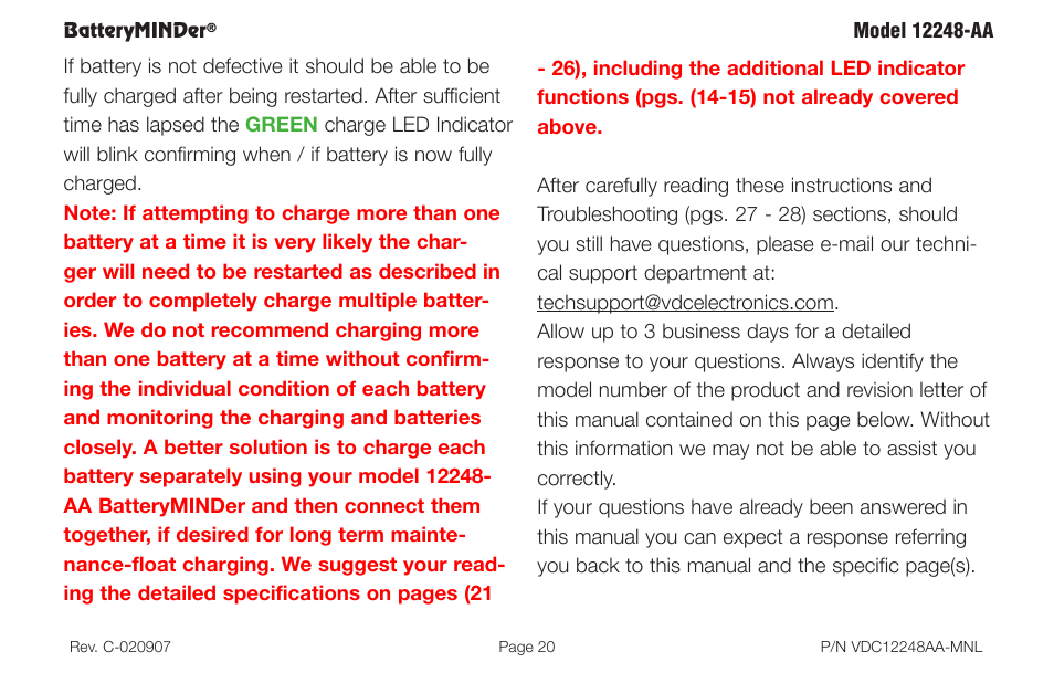 BatteryMINDer 12248-AA User Manual | Page 20 / 36