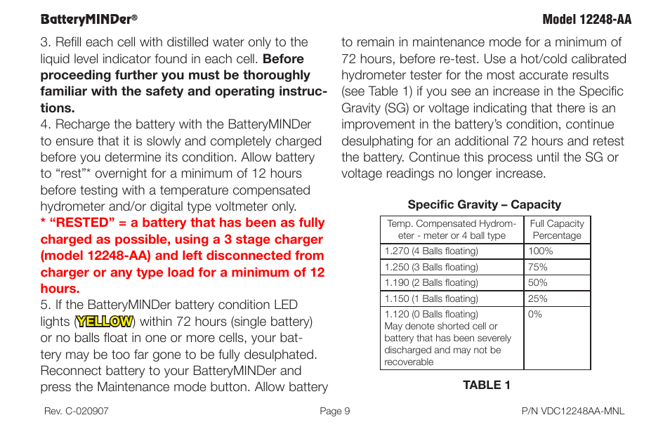 BatteryMINDer 12248-AA User Manual | Page 9 / 36
