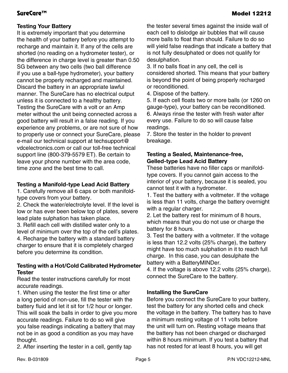 BatteryMINDer SureGuard 12212 User Manual | Page 5 / 8