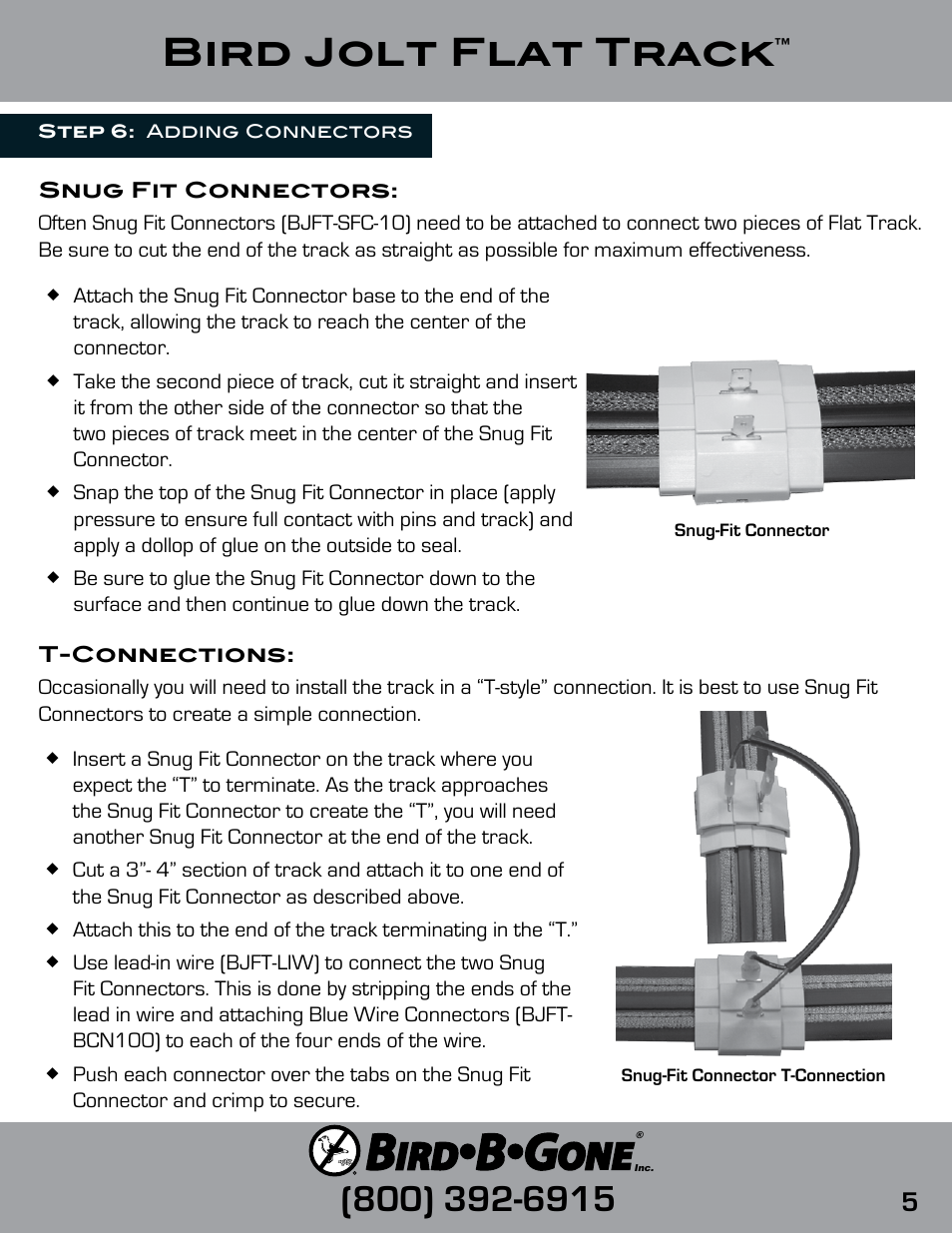 Bird jolt flat track | Bird B Gone Bird Jolt Flat Track User Manual | Page 5 / 8