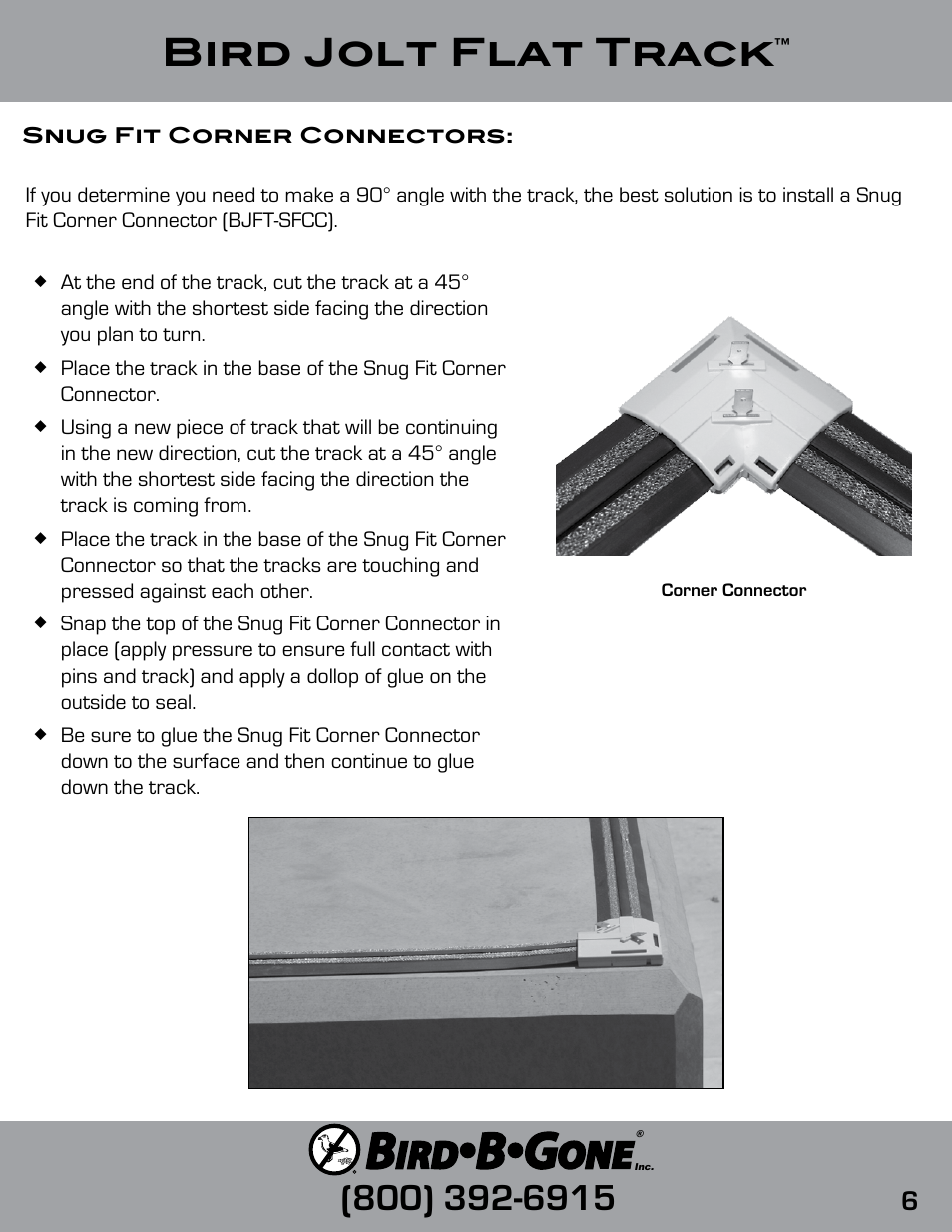 Bird jolt flat track | Bird B Gone Bird Jolt Flat Track User Manual | Page 6 / 8