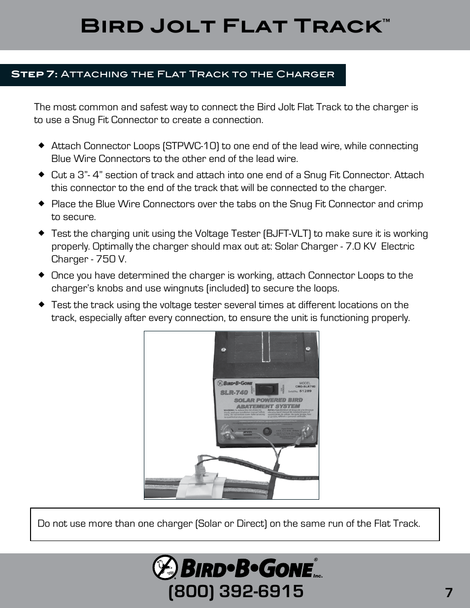 Bird jolt flat track | Bird B Gone Bird Jolt Flat Track User Manual | Page 7 / 8
