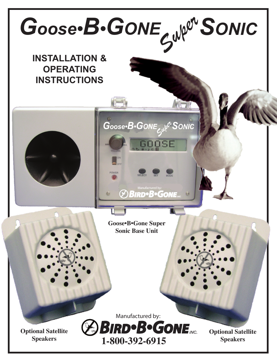 Bird B Gone Goose Sonic User Manual | 5 pages