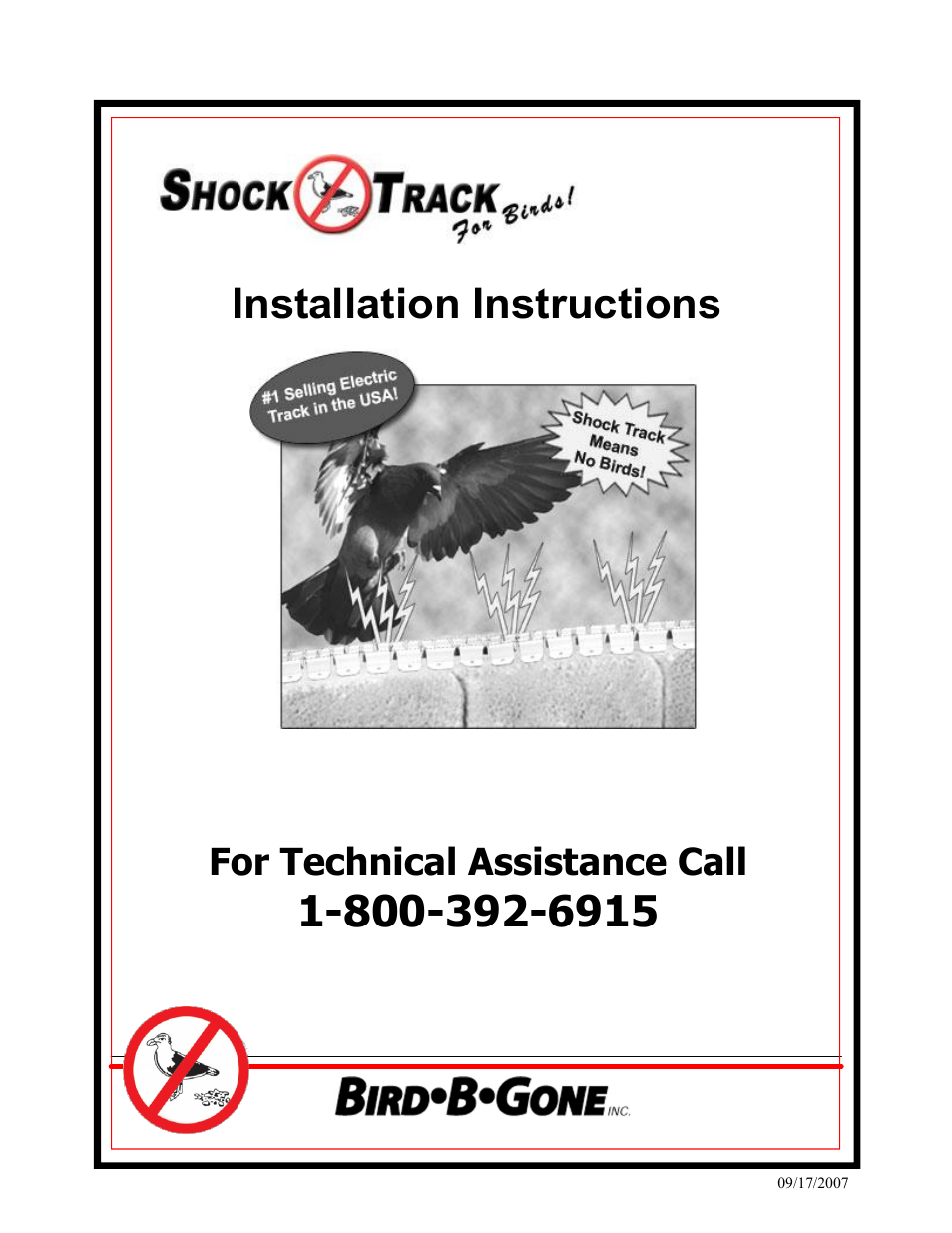 Bird B Gone Shock Track for Birds User Manual | 9 pages