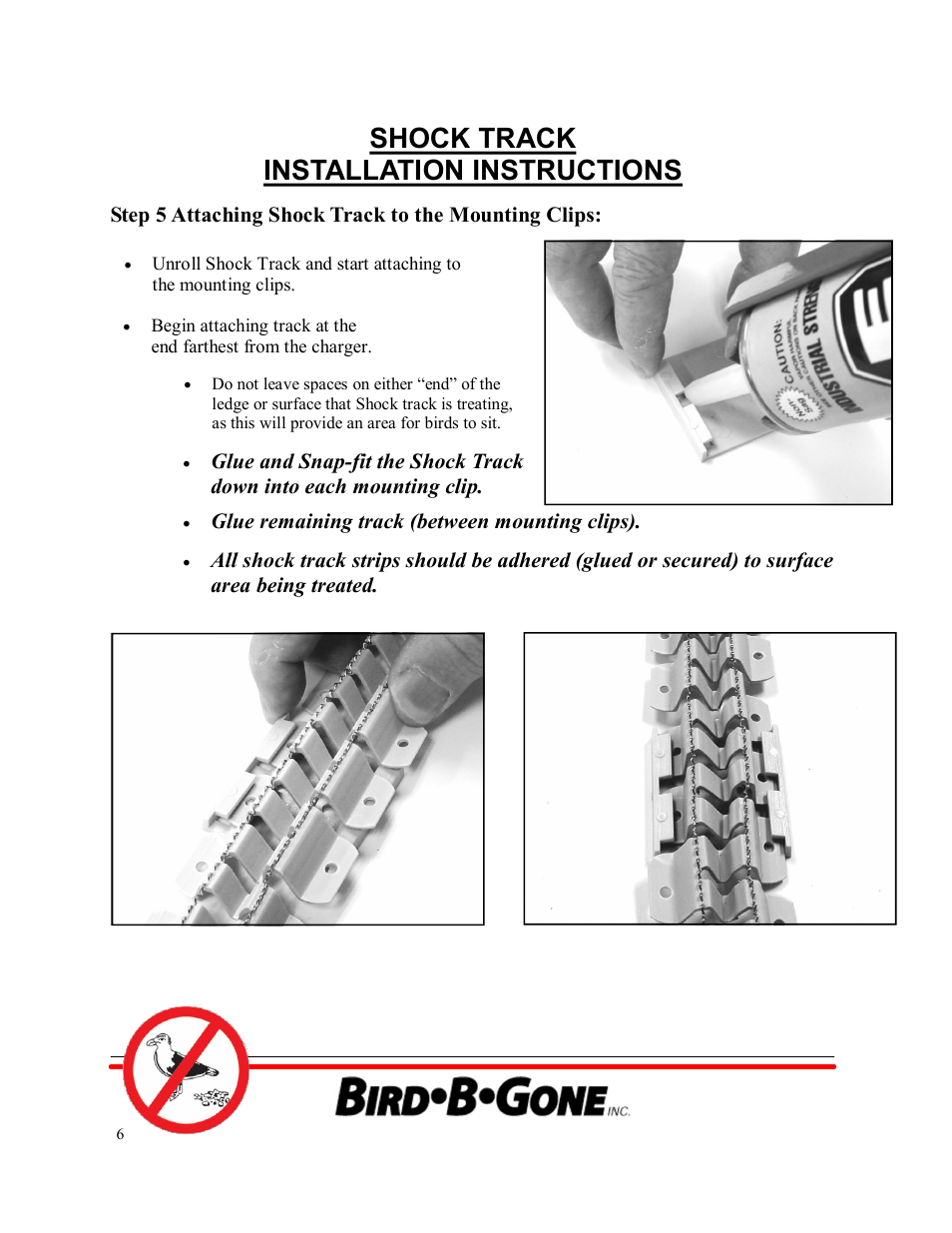Shock track installation instructions | Bird B Gone Shock Track for Birds User Manual | Page 6 / 9