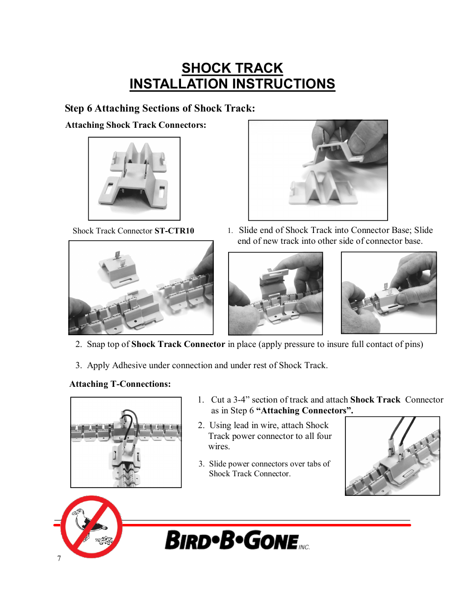 Shock track installation instructions | Bird B Gone Shock Track for Birds User Manual | Page 7 / 9
