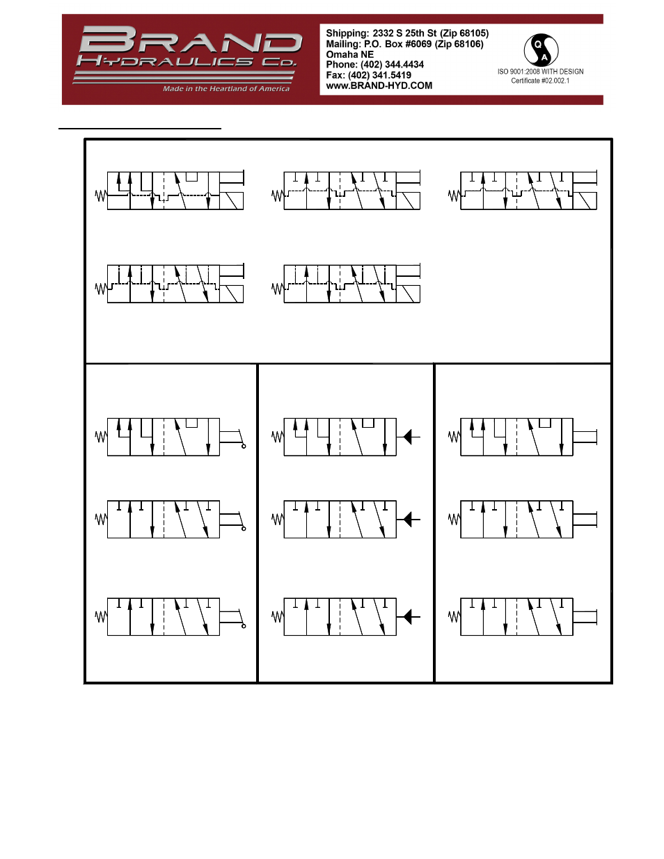 Spool schematics | BRAND Hydraulics DS DIRECTIONAL CONTROL VALVES User Manual | Page 3 / 6