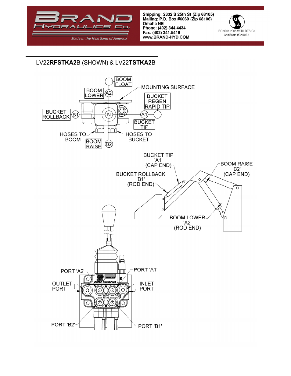 BRAND Hydraulics LV LOADER DIRECTIONAL CONTROL VALVES User Manual | Page 5 / 8