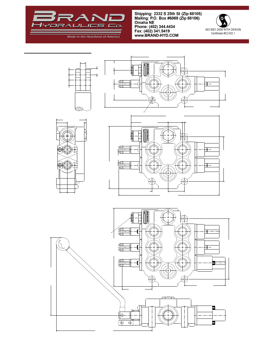 Dimensional data | BRAND Hydraulics TS DIRECTIONAL CONTROL VALVES User Manual | Page 4 / 5