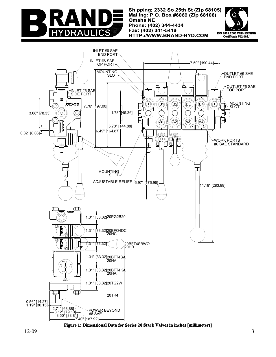 BRAND Hydraulics 20 SERIES SECTIONAL DIRECTIONAL CONTROL VALVES User Manual | Page 3 / 6