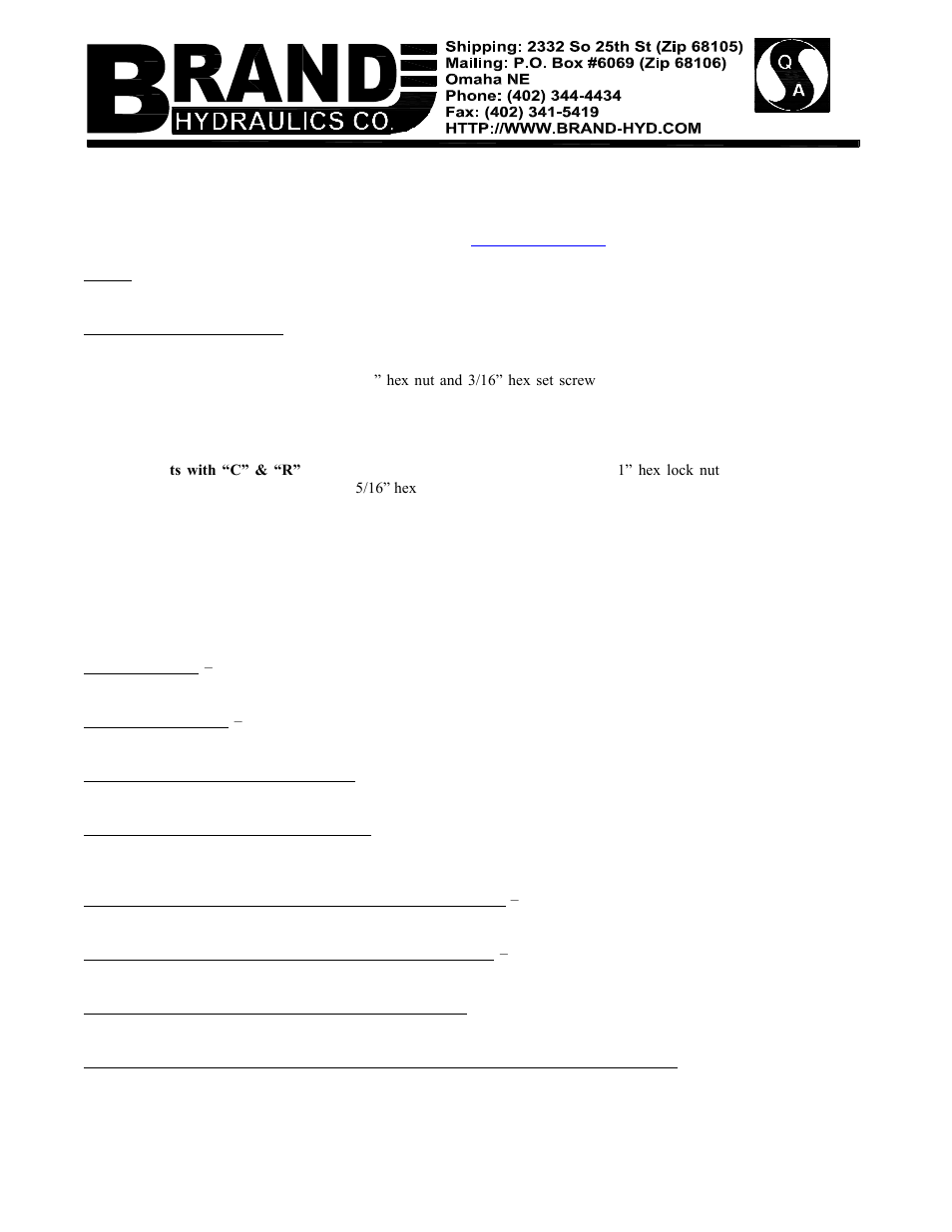 BRAND Hydraulics 38 SERIES SECTIONAL DIRECTIONAL CONTROL VALVES User Manual | 3 pages