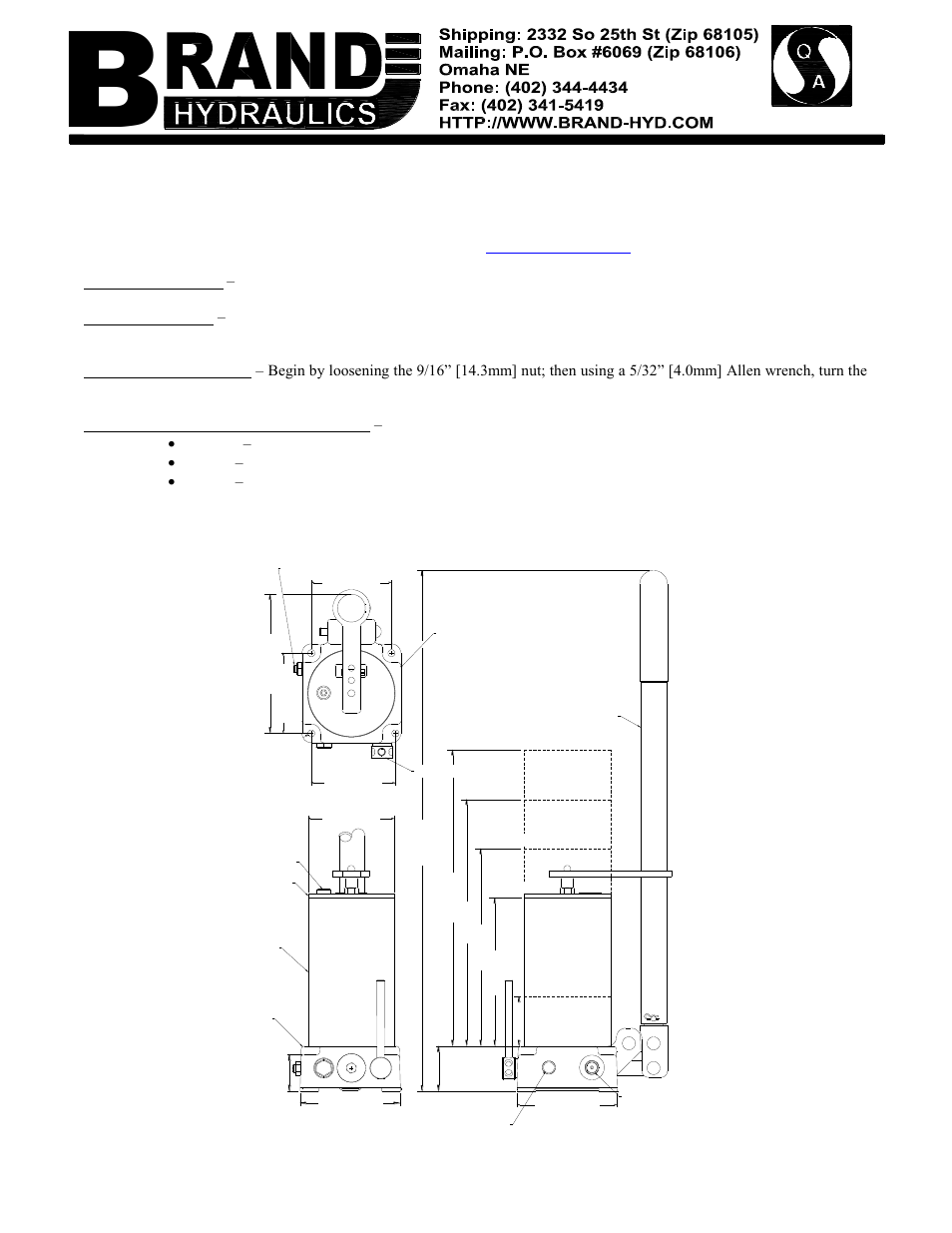 BRAND Hydraulics HP STYLE HAND OPERATED PUMPS User Manual | 2 pages