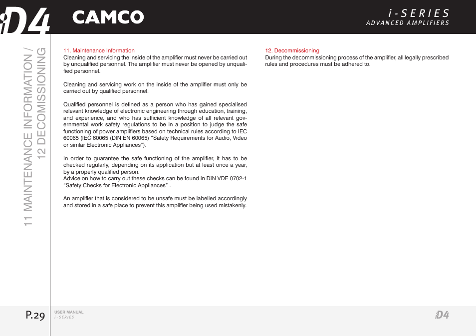 Camco iD4 TDA302USERGBE User Manual | Page 29 / 32