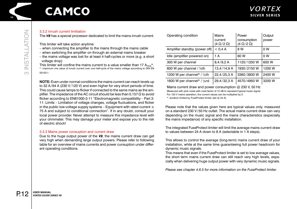 Vortex, P.12, 3 inst alla tion | Camco Vortex 8 User Manual User Manual | Page 13 / 36