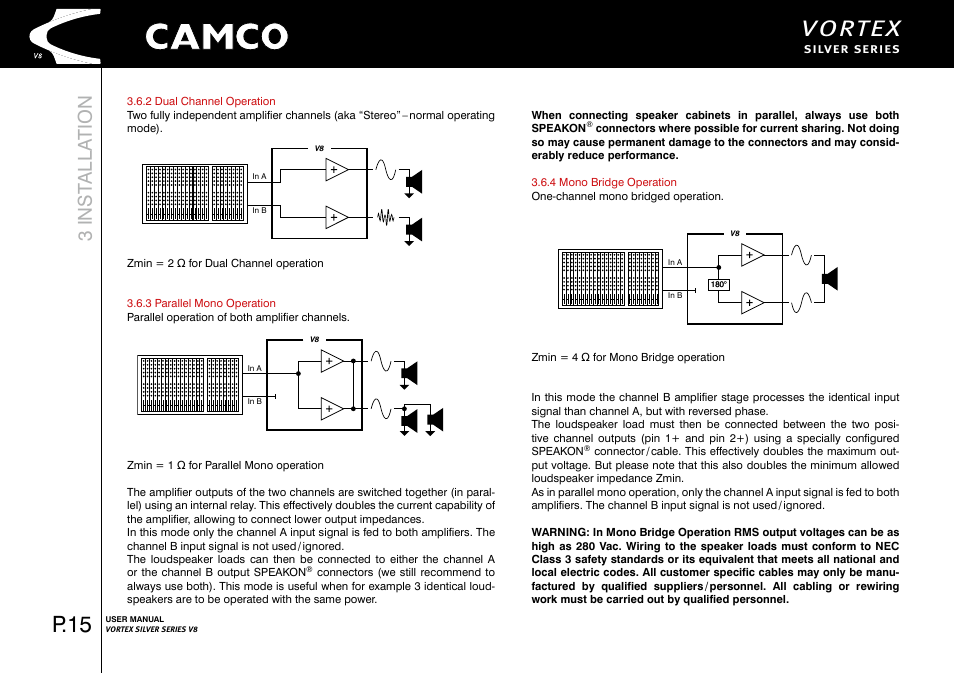 Vortex, P.15, 3 inst alla tion | Camco Vortex 8 User Manual User Manual | Page 16 / 36