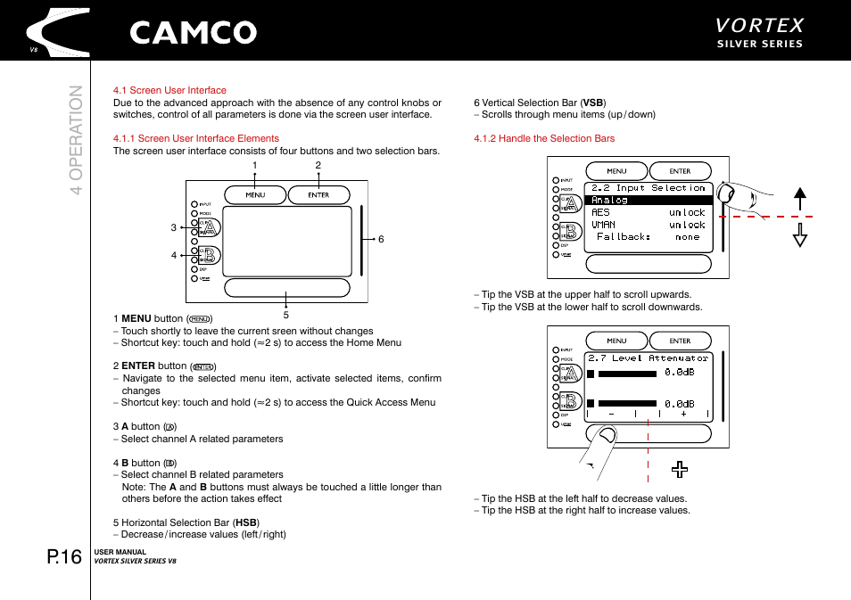 Vortex, P.16, 4 opera tion | Camco Vortex 8 User Manual User Manual | Page 17 / 36