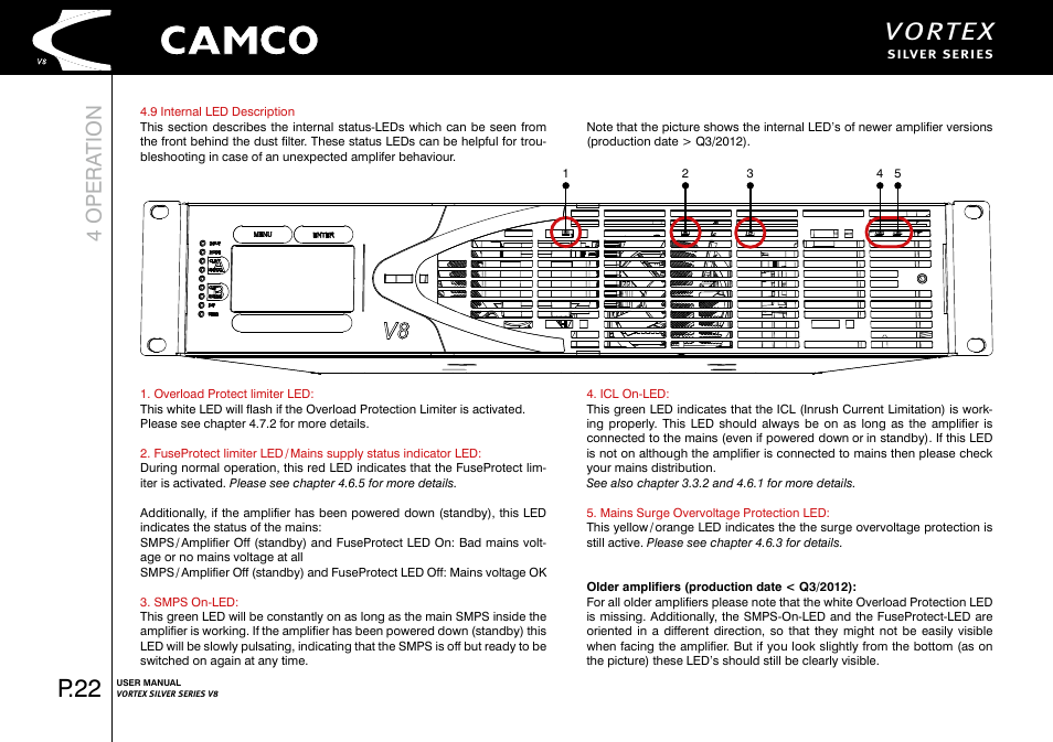 Vortex, P.22, 4 opera tion | Camco Vortex 8 User Manual User Manual | Page 23 / 36