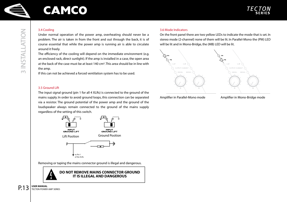 3 inst all ation, P.3 | Camco Tecton series User Manual | Page 14 / 38