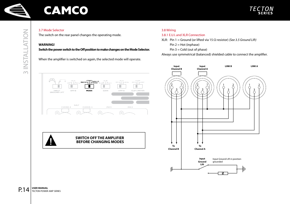3 inst all ation, P.4 | Camco Tecton series User Manual | Page 15 / 38