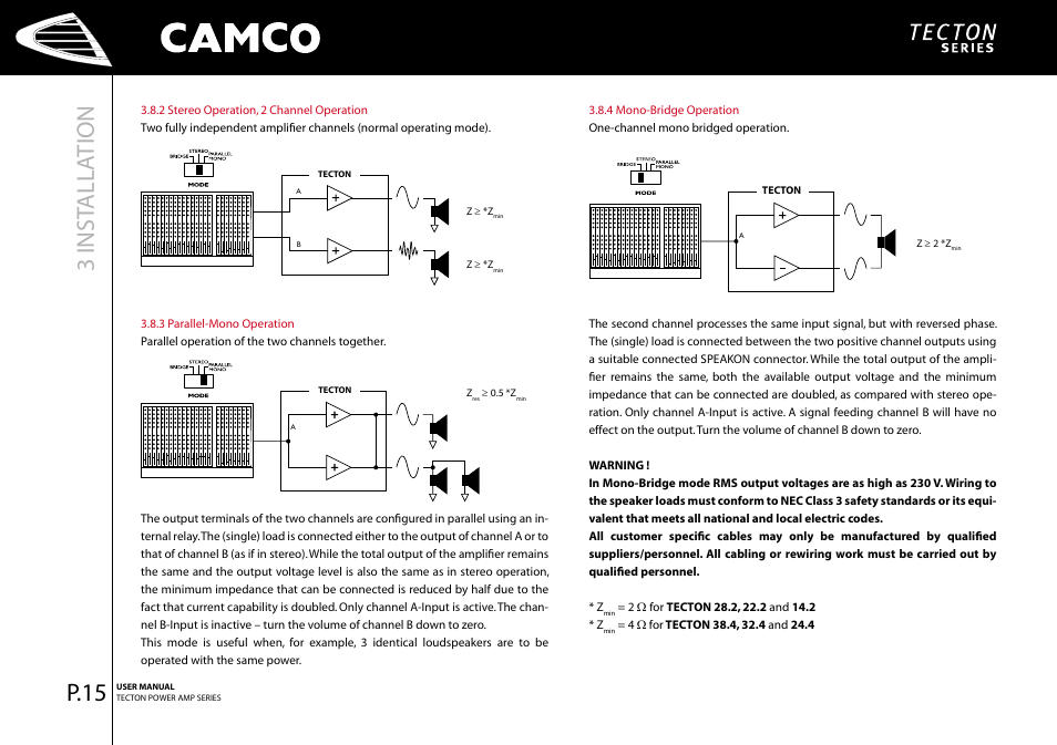 3 inst all ation, P.5 | Camco Tecton series User Manual | Page 16 / 38